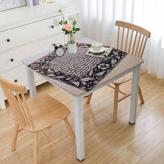 nygtbtfer Vintage Floral Tablecloth Fitted Table Cover for Tables Wipeable Elastic Table Cloth for Outdoor Picnic Camping Dining Party, Farmhouse Country Rustic Chic Plant Leaves