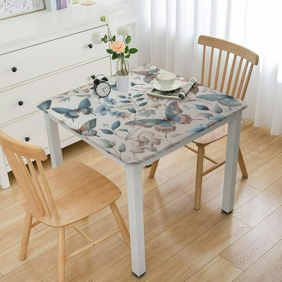 nygtbtfer Vinyl Oval Tablecloth, Claudette Easter, Roses and Spring, Easy Care Washable Table Cloth, Yellow Pastel Floral