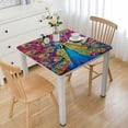 thumbnail image 1 of nygtbtfer Vivid Peacock Square Fitted Tablecloth with Elastic Edge Wipeable Table Cover Stain-Resistan Oil-Proof Washable Table Cloth for Indoor Outdoor  white, 1 of 8