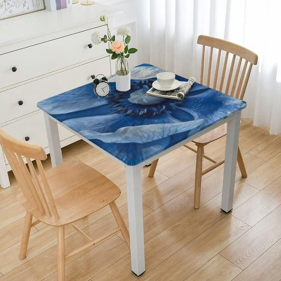 nygtbtfer  Watercolor Floral Flower Pattern  Tablecloth  Washable Wrinkle Free Table Cloths Cover Mat Lace for Parties Dining Room Kitchen Holiday Elastic Edge White