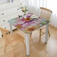 thumbnail image 1 of nygtbtfer  Watercolor FlowersTablecloth with Elastic Edge, Waterproof Square Fitted Tablecloth, Polyester Stain Resistant Table Clothes, Wipeable Washable Tablecloths  Square Table 52*52, 1 of 8