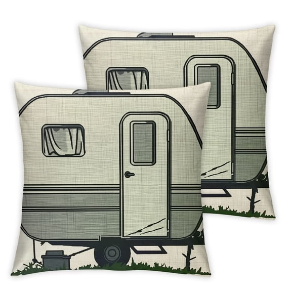 nygtbtfer We Like to Sleep Around Trailer Pillows Covers Humorous Outdoors RV Camper Decor, Camping Throw Pillow Covers Two Side Invisible Zipper 24x24in