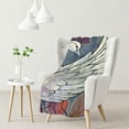 thumbnail image 1 of nygtbtfer White Swan Purple Flower Flannel Blanket Ultra-Soft Cozy Plush Blanket Throw Blankets Couch Chair Living Room Air Conditioning Cool Blankets  60x80in, 1 of 6