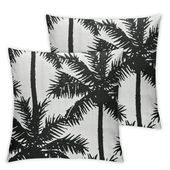 nygtbtfer Whtie Black Lumbar Pillow Covers Set of 2 Coconut Trees Coastal Plant Throw Pillows Neutral Pillow Cases Home Decor For Cushion Couch Sofa Outdoor White