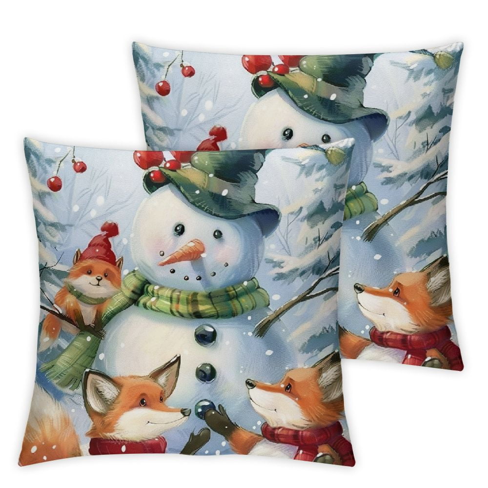nygtbtfer Winter Throw Pillow Snowy Pine Tree Winter Holiday Decorative ...