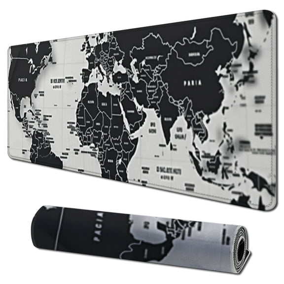 nygtbtfer World Map Gaming Mouse Pad with Stitched Edges Non-Slip Rubber Base Extended XXL Mousepad for Computer PC Keyboard Laptop 31.5x11.8 in