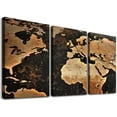 thumbnail image 1 of nygtbtfer World Map Poster Framed 3Pcs Giclee Canvas Prints World Map Painting Printed on Canvas Ready to Hang for Living Room Office Decor Gift 12x16x3pcs, 1 of 4