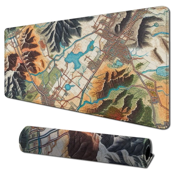 nygtbtfer XX Large Gaming Mouse Map Padwith Non-Slip Base, and Foldable Pad,Desktop Pad Suitable for Gamers,Suitable for Desktop,Office and Home,Black 31.5x11.8 in