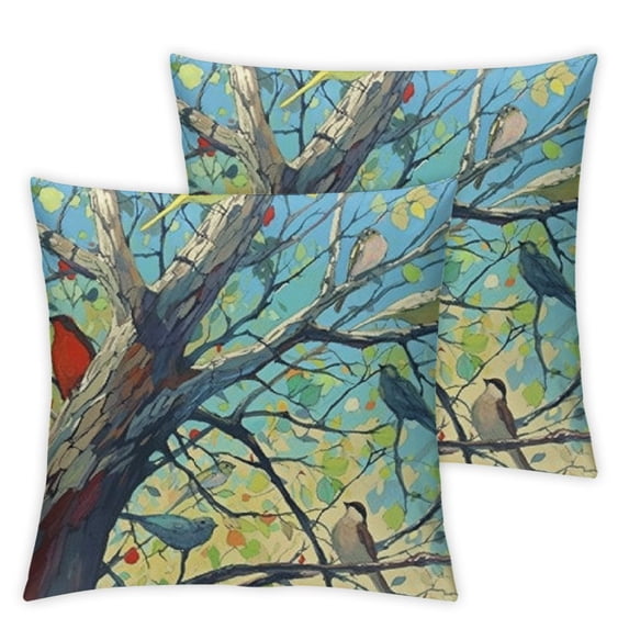 nygtbtfer and Birds Boudoir Rectangle Decorative Pillowcases Print Zippered Throw Pillow Covers Cases One Sided 20x20in