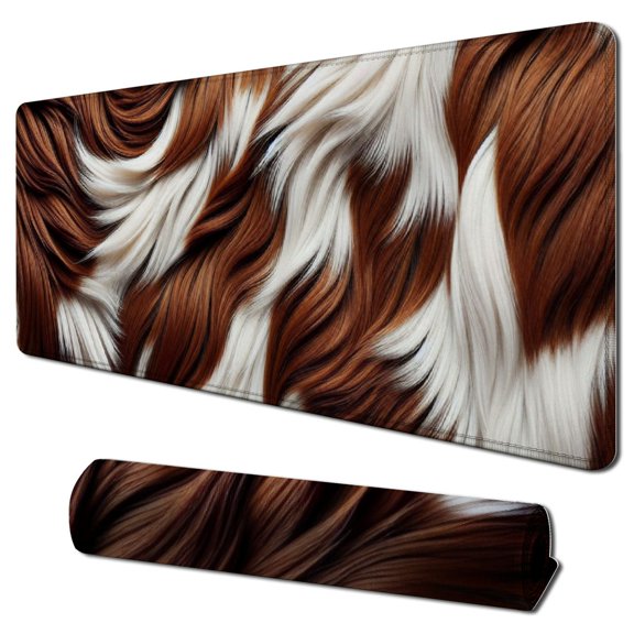 nygtbtfer hide Cow Skin Cattle Fur Non-Slip Rubber Base Mouse Mats for Computers Laptop Mouse for Men Women Boys Girls