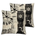 thumbnail image 1 of nygtbtfer &nbsp;Pillow Covers Black Beige London Big Ben Decorative Couch&nbsp;Pillow Cases for Sofa Bed Bedroom Living Room Home Decor 12x12in, 1 of 7