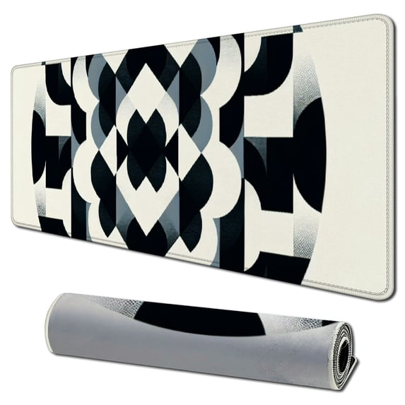 nygtbtfer on Mouse pad with Black and White Plaids 31.5x11.8 in