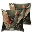 thumbnail image 1 of nygtbtfer red Throw Pillow Covers Set of 2 Play Water Nature Country White Velvet Washable Sofa Living Room Decor Bedroom Dorm Square Pillowcases White, 1 of 7