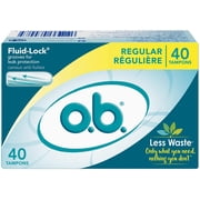 o.b. Tampons No Applicator, Unscented - 40ct, Applicator-Free Tampons Regular, Feminine Care, ob Tampon Regular, Period Products