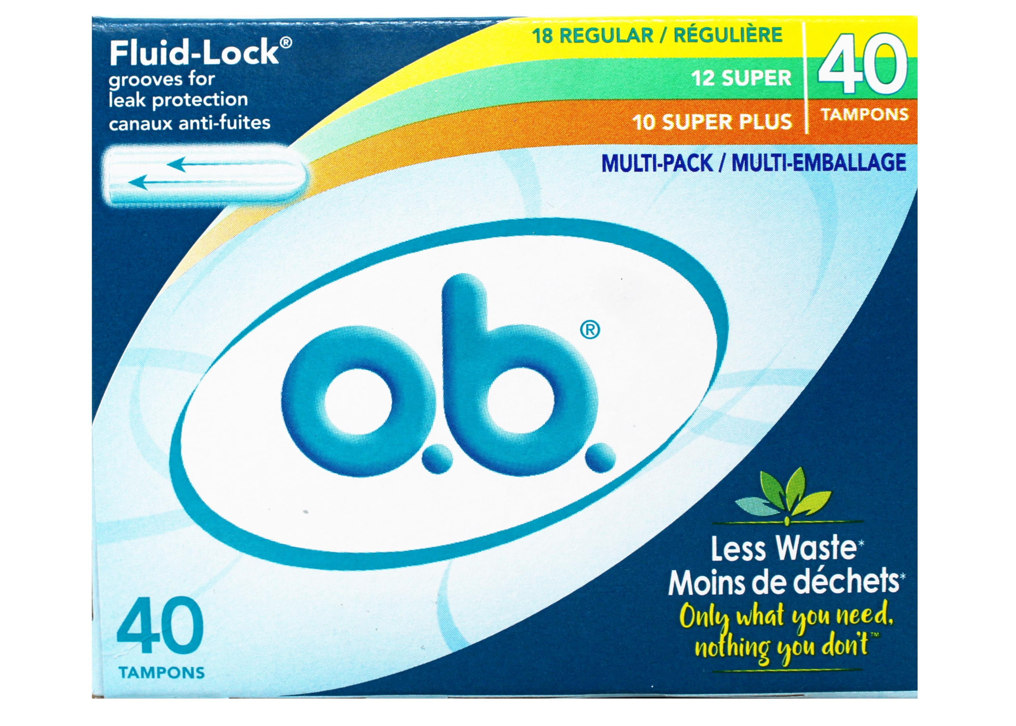 o.b. Original Non-Applicator Tampons, Regular, Super, Super Plus, Multi ...