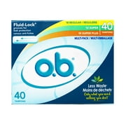 o.b. Tampons No Applicator, Unscented - 40ct 18ct Regular/12ct Super/10ct Super Plus