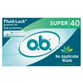 thumbnail image 1 of o.b. Tampons No Applicator, Unscented - 40ct, Applicator-Free Tampons Super, Feminine Care, Period Products, 1 of 16