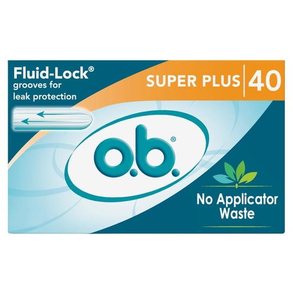 o.b. TamponsSuper Plus Absorbency, Applicator Free Tampons,Fragrance-Free - 40ct