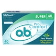thumbnail image 1 of o.b. Tampons No Applicator, Unscented - 40ct, Applicator-Free Tampons Super, Feminine Care, Period Products, 1 of 6