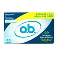 thumbnail image 1 of o.b. Tampons No Applicator, Unscented - 40ct, Applicator-Free Tampons Regular, Feminine Care, ob Tampon Regular, Period Products, 1 of 5