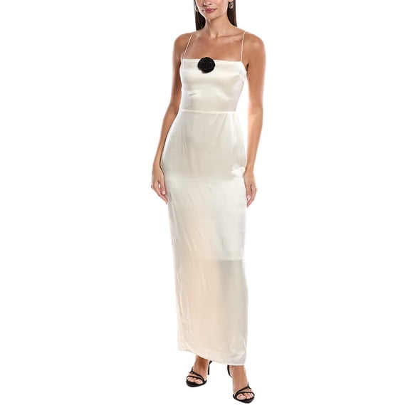 o.p.t. womens Isa Silk Maxi Dress, 0, White