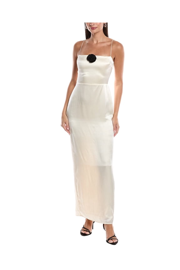 o.p.t. womens Isa Silk Maxi Dress, 0, White