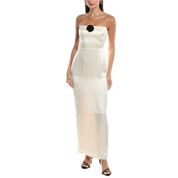 o.p.t. womens  Isa Silk Maxi Dress, 4, White
