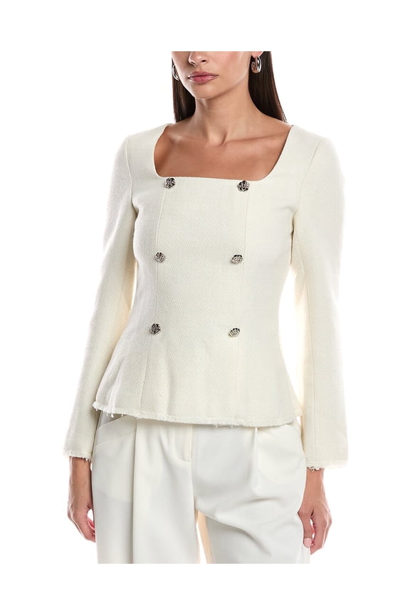 o.p.t. womens Rai Wool-Blend Top, 6, White