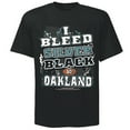 thumbnail image 1 of oakland football "i bleed silver and black - go oakland!" black t-shirt| size| large, 1 of 1