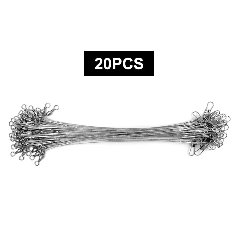 occkic Green Silver Black Anti Twist Braided Wire Conductor Steel Wire 20CM/ 20 Pieces Anti Bite Fishing Gear Accessories - Walmart.com