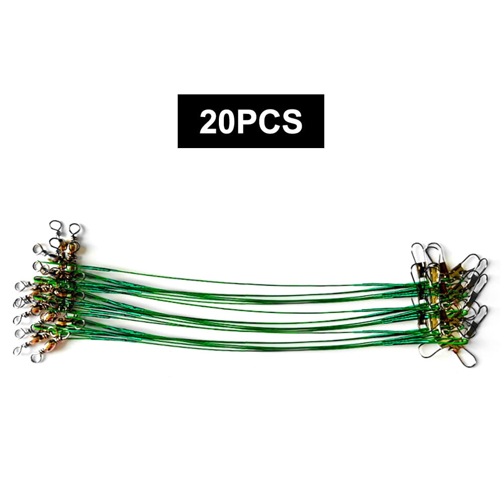 occkic Green Silver Black Anti Twist Braided Wire Conductor Steel Wire 20CM/ 20 Pieces Anti Bite Fishing Gear Accessories - Walmart.com