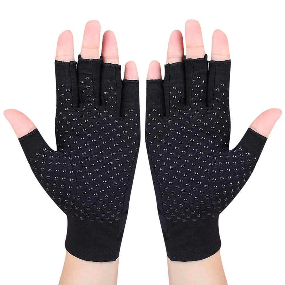occkic Warm Pressure Gloves HalfFinger Gloves with Touch Screen NonSlip Silicone Gloves