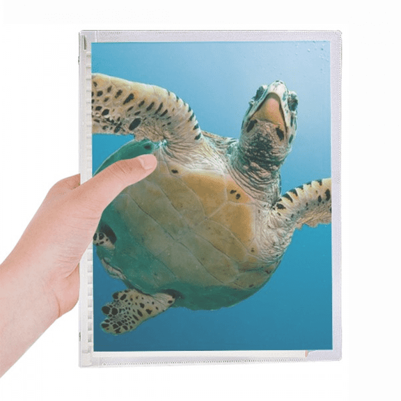 ocean blue water turtle science nature picture notebook loose diary refillable journal statiry