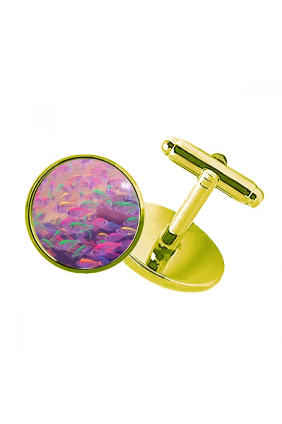 ocean fish science nature picture studded business metal cufflinks en