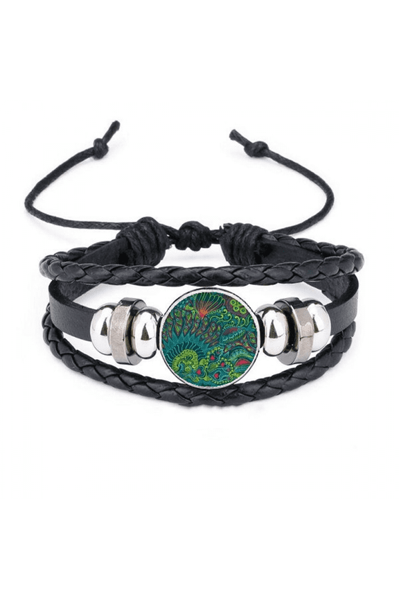 ocean foreign lands biology bracelet braided leather woven wristband