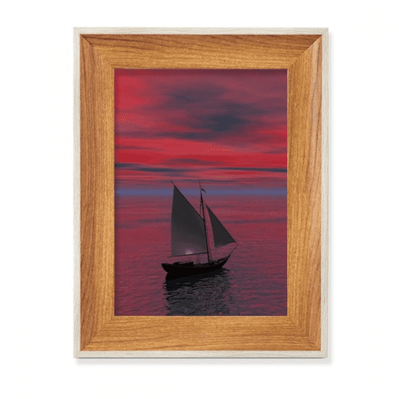 ocean red boat people picture desktop wooden photo frame display picture art painting multiple sets