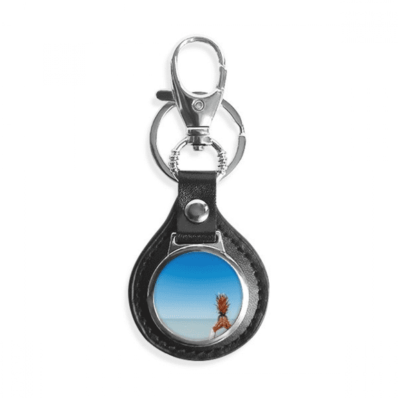 ocean sand beach pineapple sea picture key link chain keyholder finder hook metal