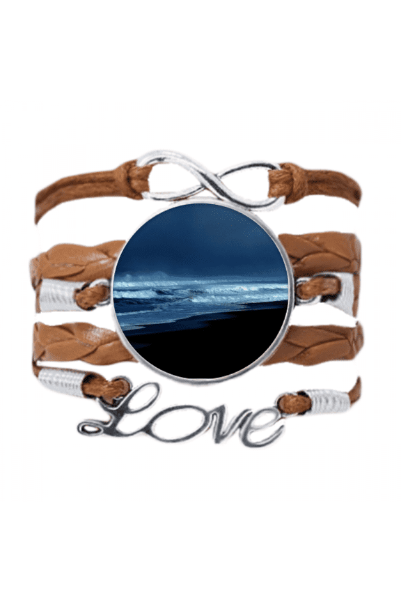 ocean water beach science nature picture bracelet love chain ornament wristband