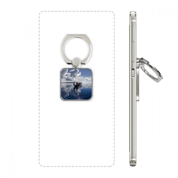 ocean water blue boat people picture square cell ph stand holder bracket universal support