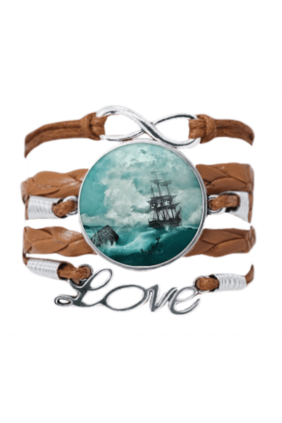 ocean water wave science nature picture bracelet love chain ornament wristband