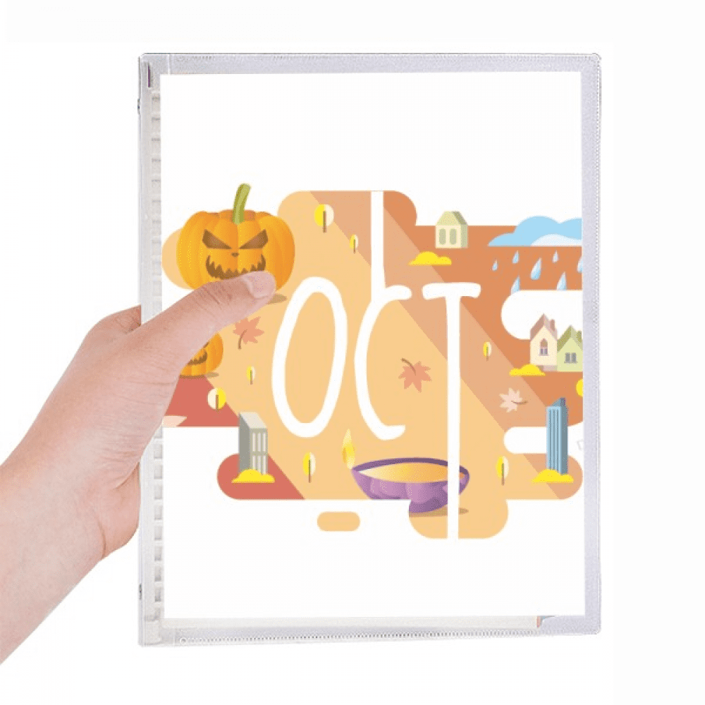 october month season illustration notebook loose diary refillable journal statiry