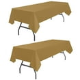odibo Gold Tablecloths Plastic 2 Pack Disposable Table Covers 54" x 108