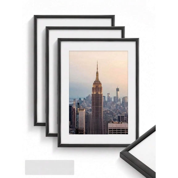 odorsTT 3pcs 30x40 cm Poster Frames Black Picture Frame Aluminum With Plexiglass Mat Wall Mount Table Home Wall Decor Christmas Valentine's Day Gift