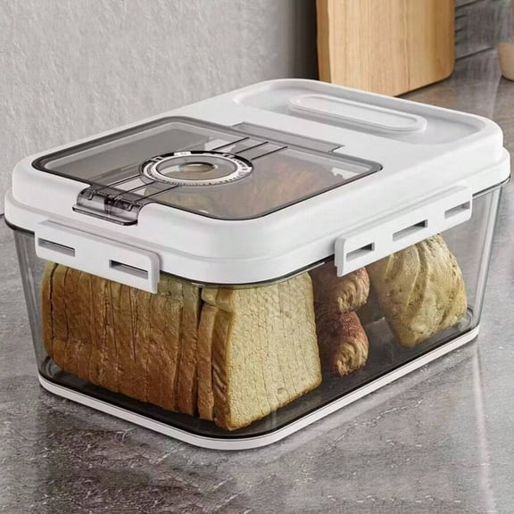odorsTT Airtight Bread Box, Large Sealed Food Storage Container for Kitchen Countertop, Time Recording Bread Keeper with Lid, Household Bread Fresh Box - Small Bread Box