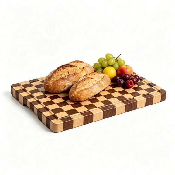 odorsTT Large Checkered Cutting Board, Bread Board,Suitable for Home Kitchens and Restaurants. Ideal For Cutting Meat, Cheese, Bread, Vegetables and Fruit - 17x12 Inches