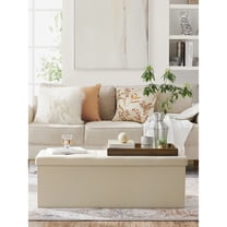 odorsTT Storage Ottoman,43 Inches Folding Storage Ottoman Bench Ottoman With Storage FootStool For Bedroom Living Room Holds Up To 660 Lb