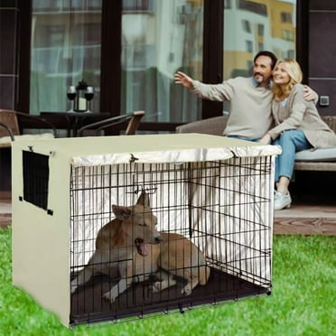 oefntac Dog Crate Cover,Dog Kennel Cover for Medium and Large Dog, Heavy Duty Fabric,Pet Kennel Cover Anti-UV,Dog Cage Cover with Mesh Window Deals