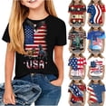 thumbnail image 1 of oelaio 4th of July T Shirts for Kids Girls Boys Novelty American Flag Patriotic Graphic Tees 250 Years Anniversary Short Sleeve Crewneck Tshirts Indenpendence Day Celebration Shirts Gold 5-6 Years, 1 of 6