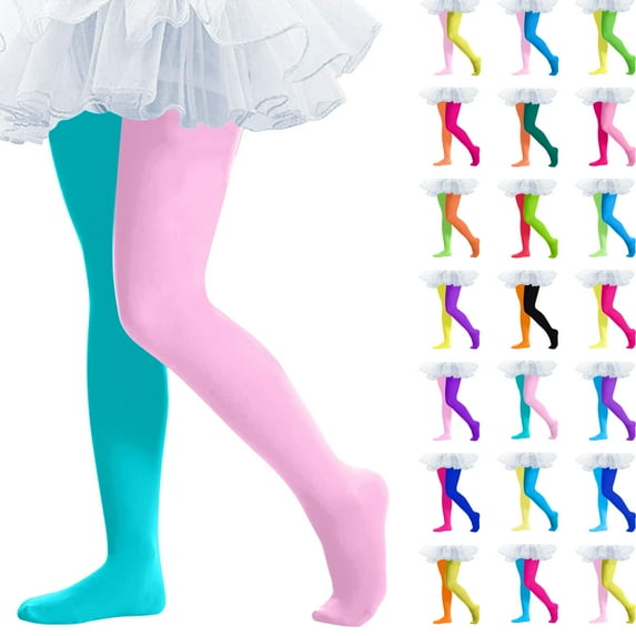oelaio Ballet Footed Dance Tights for Girls Color Block Leggings Buttery Soft Tight Pants G 2-8 Years