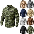 thumbnail image 1 of oelaio Big and Tall Button Down Shirt for Men Long Sleeve Camo Work Shirts Ripstop Cotton Fishing Hunting Shirt with Pockets Khaki XXXXXL, 1 of 4